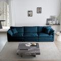 Mid-Century Modern Couch 3-Seater Sofa with 2 Armrest Pillows and 3 Toss Pillows